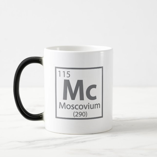 Moscovium - Russian Science Periodic Table Magic Mug (Left)