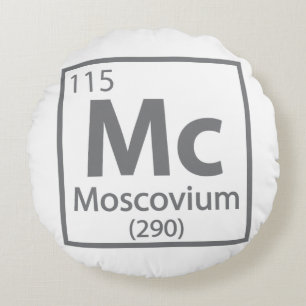 Moscovium - Russian Science Periodic Table Round Pillow