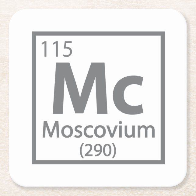 Moscovium - Russian Science Periodic Table Square Paper Coaster (Front)
