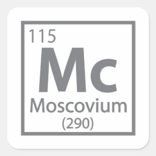 Moscovium - Russian Science Periodic Table Square Sticker