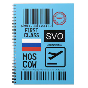 Moscow airport travel tag notebook