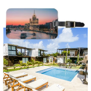 Moscow Beautiful Sunset Twilight Dusk Luggage Tag