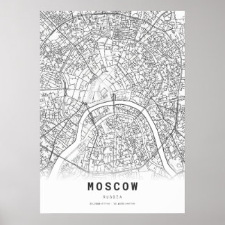 Moscow City Map Poster