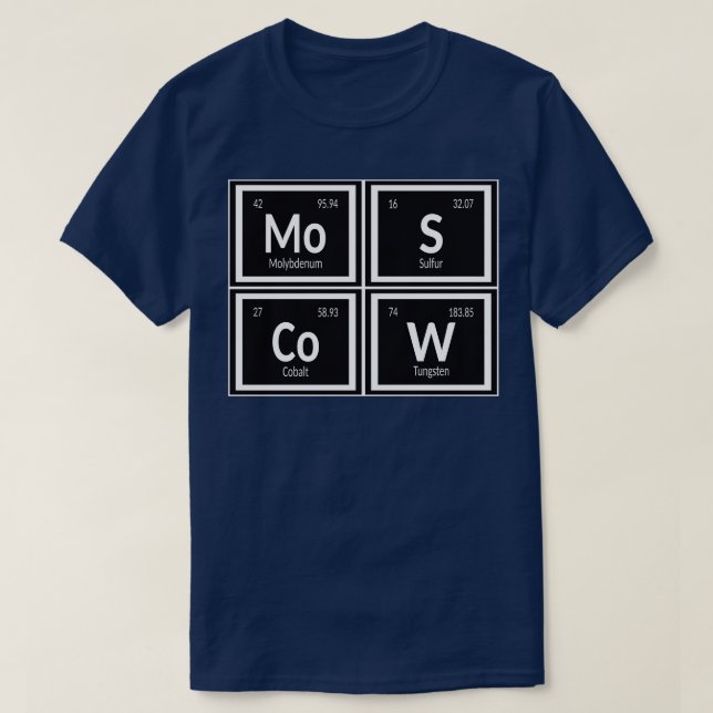 Moscow City Periodic Table of Elements T-Shirt (Design Front)