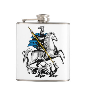 Moscow city Russia flag symbol saint george Hip Flask