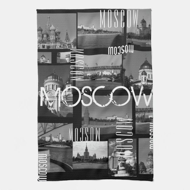 Moscow City St Basil's Cathedral Architecture City Kitchen Towel (Vertical)