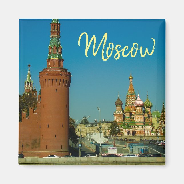 Moscow City St Basil's Cathedral Landscape Magnet (Front)
