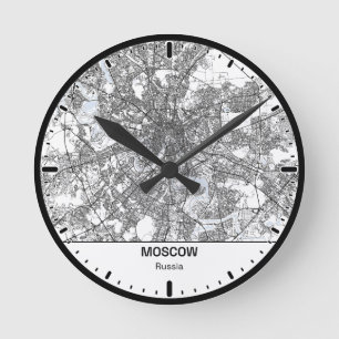 Moscow Clock City Line Art