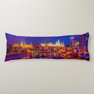 Moscow Kremlin In Winter Night Body Pillow