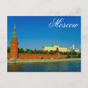 Moscow Kremlin Moskva River City Architecture Postcard