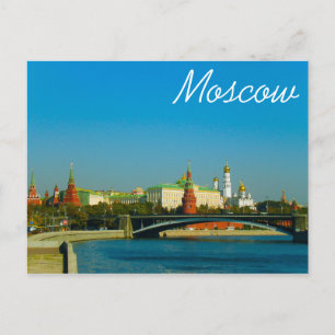 Moscow Kremlin Moskva River City Architecture Postcard