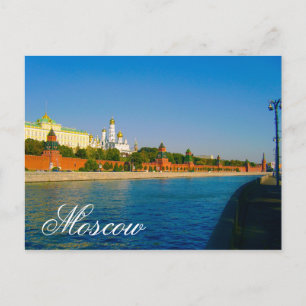 Moscow Kremlin Moskva River City Architecture Postcard
