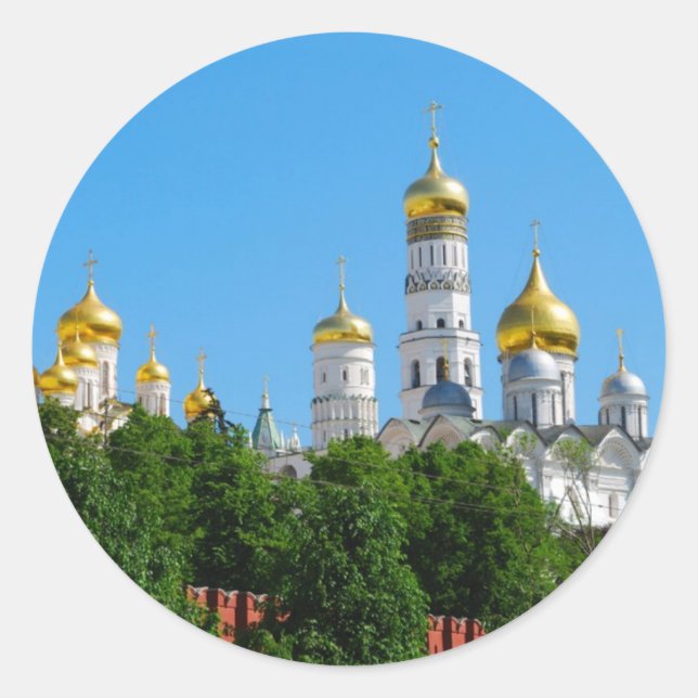Moscow Kremlin Round Sticker (Front)