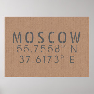 Moscow Latitude Longitude Poster