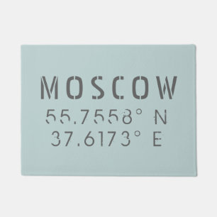 Moscow Longitude Latitude Doormat