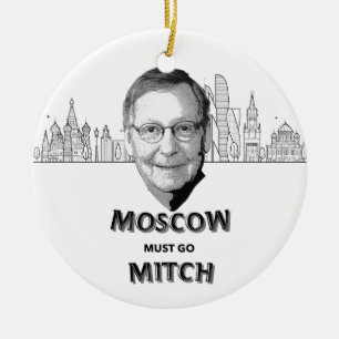 Moscow Mitch Must Go Ceramic Ornament