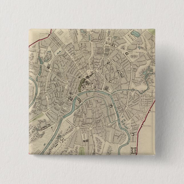Moscow Moskvy 2 Inch Square Button (Front)