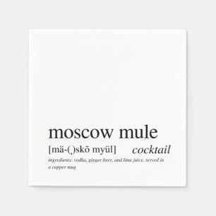 Moscow Mule Modern Quote Black Typography Cocktail Napkin