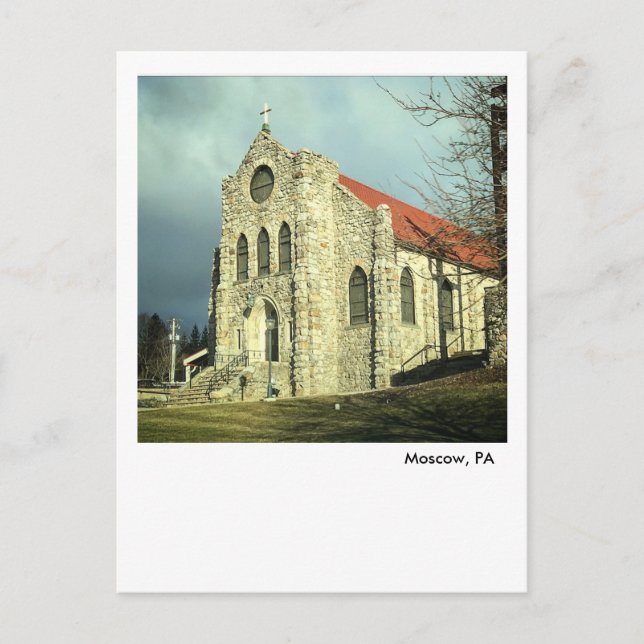 Moscow PA Postcard-Saint Catherine of Siena Church Postcard (Front)