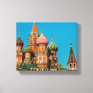 Moscow Red Square St Basil's Russia Architecture Canvas Print
