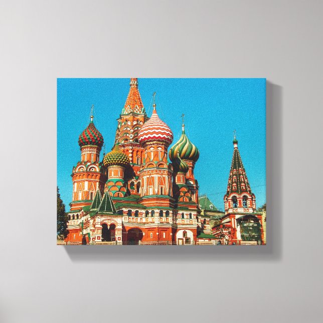 Moscow Red Square St Basil's Russia Architecture Canvas Print (Front)