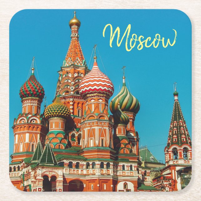 Moscow Red Square St Basil's Russia Coaster (Front)