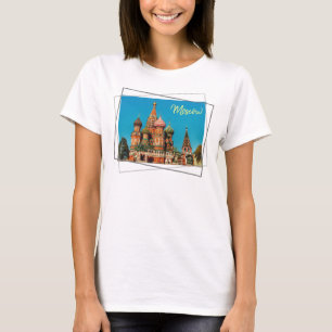 Moscow Red Square St Basil's Russia T-Shirt Top