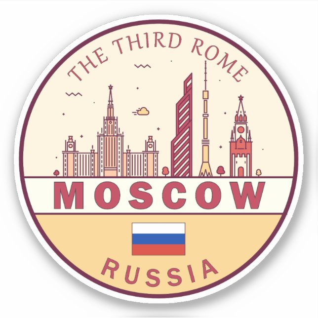 Moscow Russia City Skyline Emblem (Front)