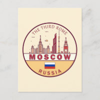 Moscow Russia City Skyline Emblem