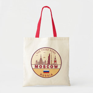 Moscow Russia City Skyline Emblem Tote Bag