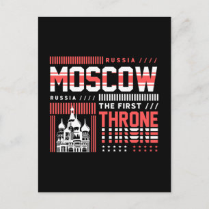 Moscow Russia Landmark Typography Travel  Postcard