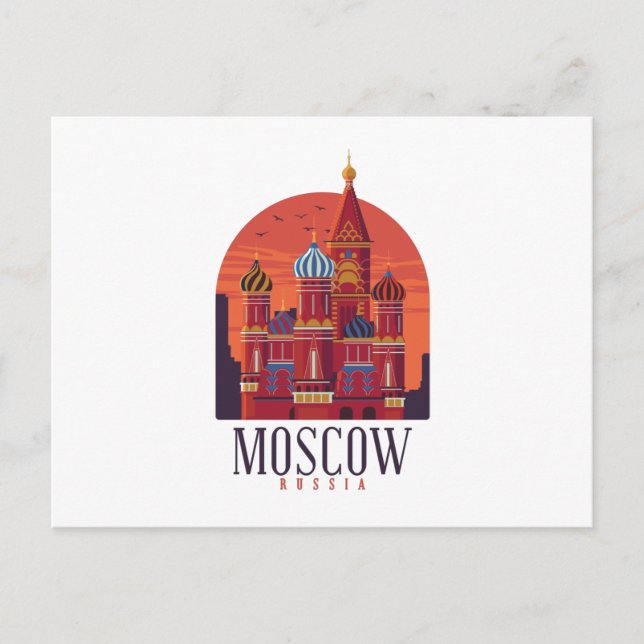 Moscow Russia Skyline Postcard (Front)