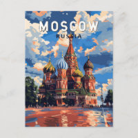 Moscow Russia Travel Art Vintage