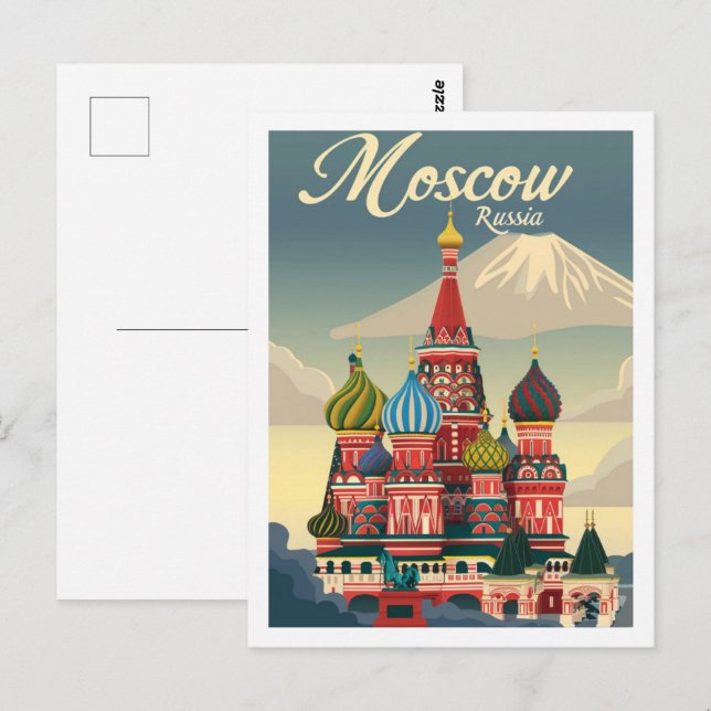 Moscow Russia Vintage Famous Travel Place Postcard (Front/Back)