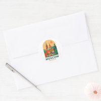 Moscow Russia Vintage Travel Art Retro