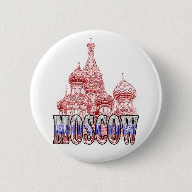 Moscow Russian Federation 2 Inch Round Button (Front)