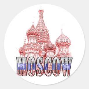 Moscow Russian Federation Classic Round Sticker