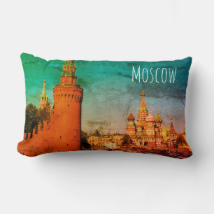 Moscow St Basil's Cathedral Red Square Kremlin Lumbar Pillow