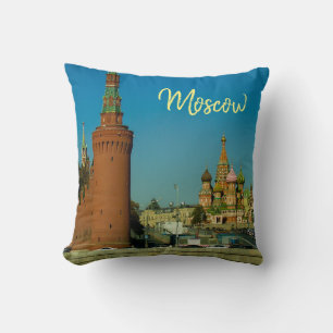 Moscow St Basil's Cathedral Red Square Kremlin Throw Pillow