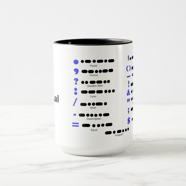 Mose Code Punctuation Chart Mug (Center)