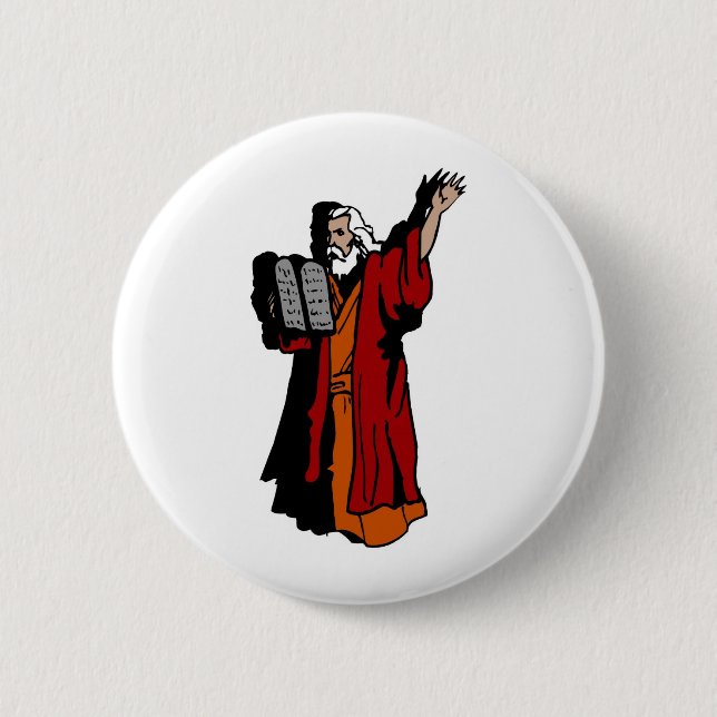Moses and ten commandments 2 inch round button (Front)