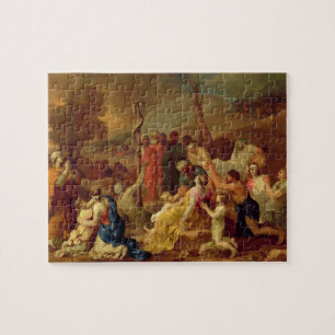 Moses and the Brazen Serpent, c.1653-54 (oil on ca Jigsaw Puzzle