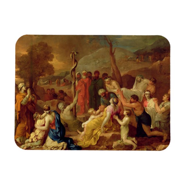 Moses and the Brazen Serpent, c.1653-54 (oil on ca Magnet (Horizontal)