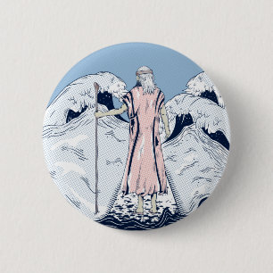 Moses and the parting sea 2 inch round button