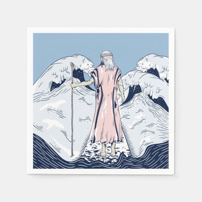 Moses and the parting sea napkin (Front)