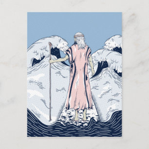 Moses and the parting sea postcard