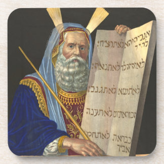 "Moses and the Ten Commandments" cork coaster