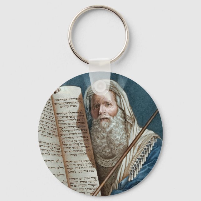 Moses and the Ten Commandments Keychain (Front)