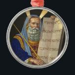 Moses and the Ten Commandments Metal Ornament<br><div class="desc">Moses and the Ten Commandments</div>