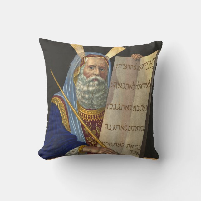 "Moses and the Ten Commandments" pillow (Front)